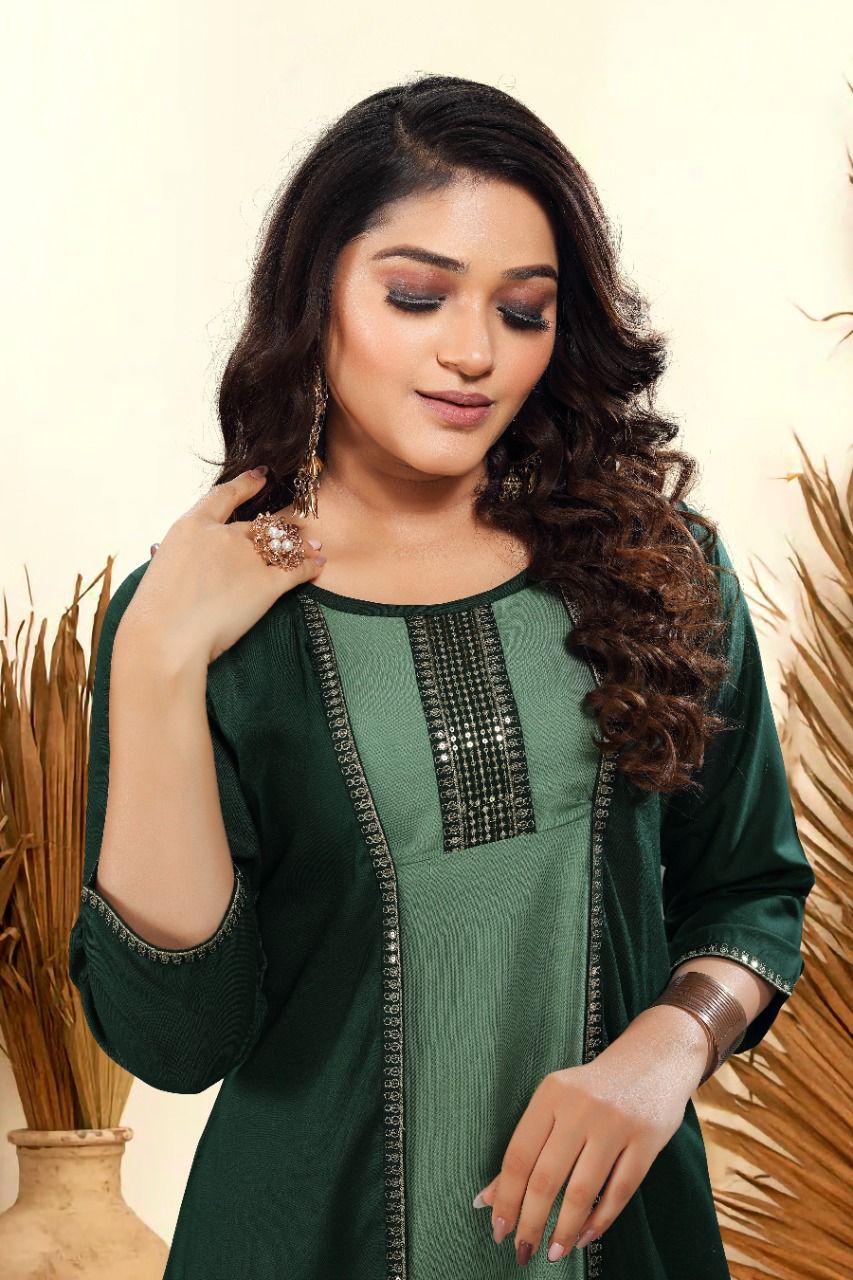 Golden Poonam 1 Regular Wear Rayon Kurti With Jacket Collection